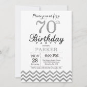 70誕生日招待状シルバーグリッター 招待状 (正面)