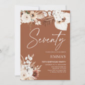 70誕生日招待状テラコッタボホパンパス 招待状 (正面)