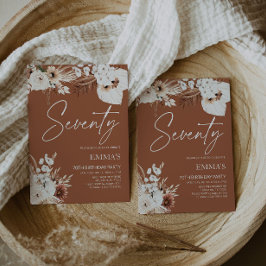 70誕生日招待状テラコッタボホパンパス 招待状