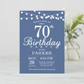 70誕生日招待状ブルー 招待状 (スタンド正面)