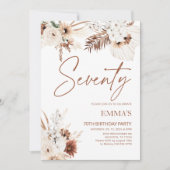 70誕生日招待状ボホパンパス 招待状 (正面)