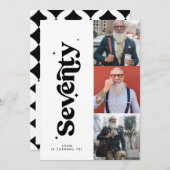 70誕生日招待状モダンミニマルシンプル写真 招待状 (正面/裏面)