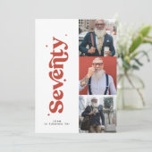 70誕生日招待状モダンミニマルシンプル写真 招待状 (スタンド正面)