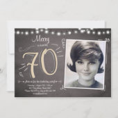 70誕生日招待状ヴィンテージ7素朴 招待状 (正面)