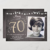 70誕生日招待状ヴィンテージ7素朴 招待状 (正面/裏面)