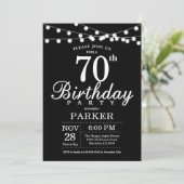 70誕生日招待状白黒 招待状 (スタンド正面)