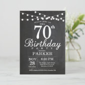 70誕生日招待状黒板ストリングライト 招待状 (スタンド正面)