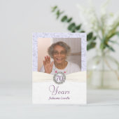 70誕生日招待状 – ラベンダーダマスクのサンプル インビテーションポストカード (スタンド正面)