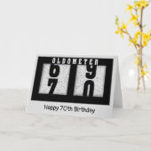 70誕生日用ブラックオドメータ カード (黄色い花)