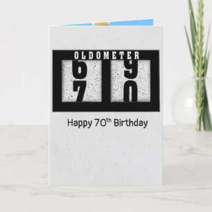 70誕生日用ブラックオドメータ カード