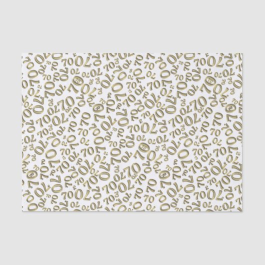 70誕生日番クール号パターン金ゴールドと白 薄葉紙 (正面)