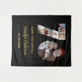 70誕生日番号70フォトコラージッモダンク タペストリー (正面(横))