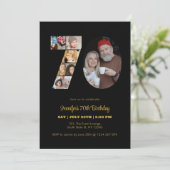 70誕生日番号70フォトコラージッモダンク 招待状 (スタンド正面)