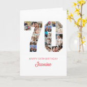 70誕生日番号70フォトコラージュパーソナライズされた カード (黄色い花)