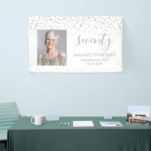 70誕生日白銀紙吹雪写真 横断幕 (トレードショー)