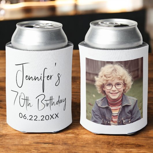 70誕生日白黒Instagram写真 缶クーラー