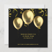 70誕生日祝の金ゴールド背面エレガント 招待状 (裏面)
