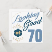 70誕生日良い カード (正面/裏面インサイチュ)