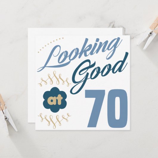 70誕生日良い カード (正面/裏面インサイチュ)