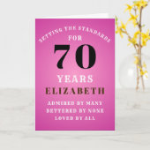 70誕生日規格の設定名前の追加 カード (黄色い花)