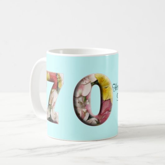 70誕生日記念日マイルストーンマグ コーヒーマグカップ (正面左)