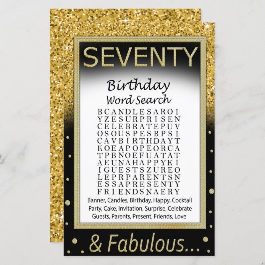 70誕生日語検索ゲーム (正面/裏面)