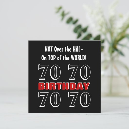 70誕生日赤モダン銀黒おもしろいW1029 カード (スタンド正面)