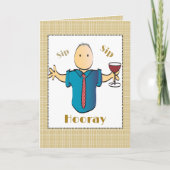 70誕生日赤ワイン漫画おもしろいはっきりした カード (正面)