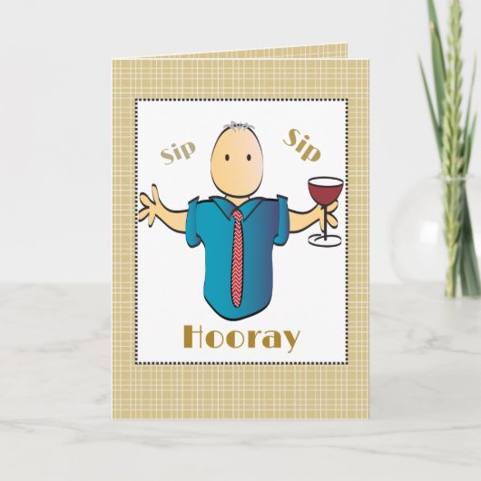 70誕生日赤ワイン漫画おもしろいはっきりした カード (正面)