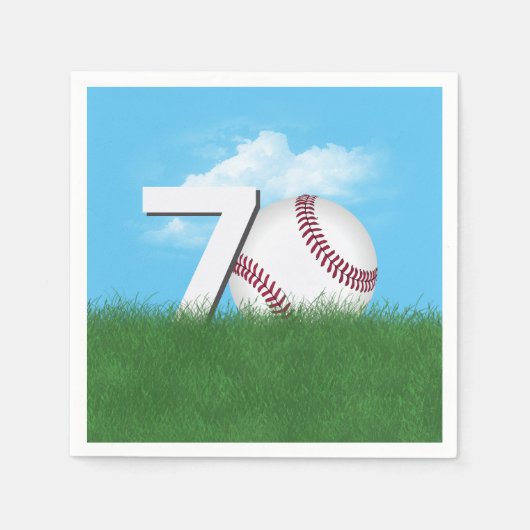 70誕生日野球inグリーングラス スタンダードカクテルナプキン (正面)