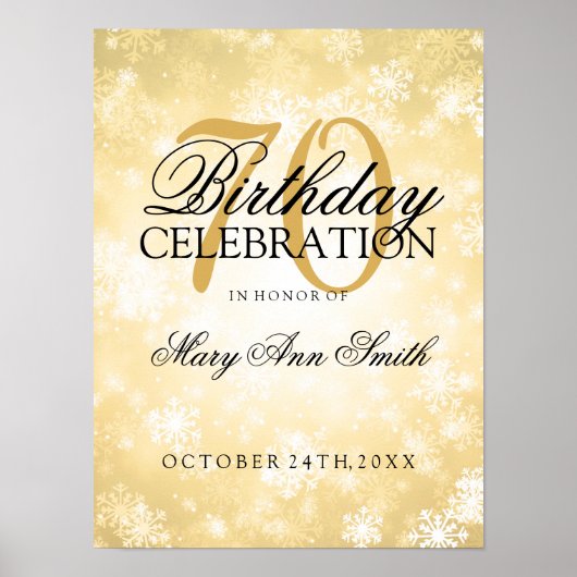 70誕生日金ゴールドウィンターワンダーランド ポスター (正面)