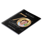 70誕生日金ゴールドブラックスクリプトエレガントゲストブック ノートブック (左側)