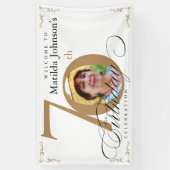 70誕生日金ゴールド白い書道のカスタム写真 横断幕 (縦)