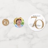70誕生日金ゴールド白書写エレガント真 コンフェッティ (正面)