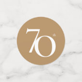 70誕生日金ゴールド白書写エレガント真 コンフェッティ (スモール正面)