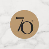 70誕生日金ゴールド黒書写エレガント写真 コンフェッティ (スモール正面)