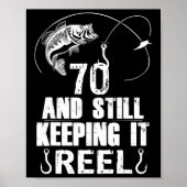 70誕生日魚釣り70歳の漁師ギフト ポスター (正面)