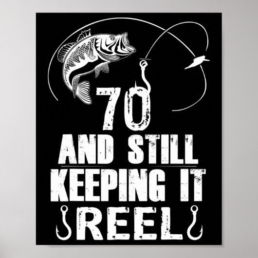 70誕生日魚釣り70歳の漁師ギフト ポスター (正面)