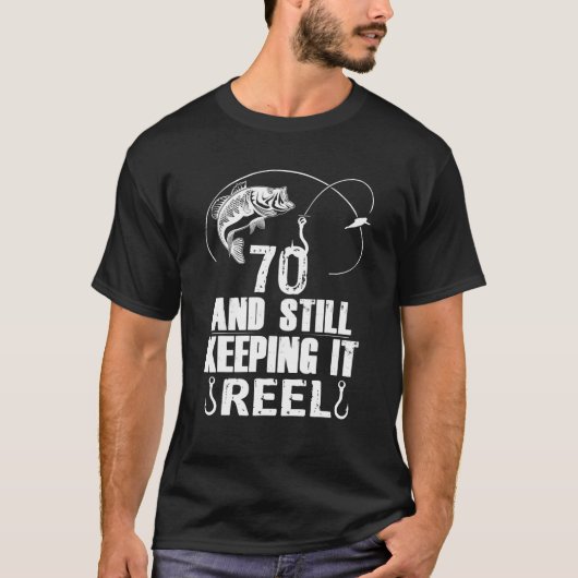 70誕生日魚釣り70歳の漁師ギフト Tシャツ (正面)