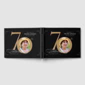 70誕生日黒エレガント金ゴールド書道 ゲストブック (全面)