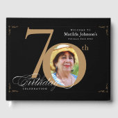 70誕生日黒エレガント金ゴールド書道 ゲストブック (正面)