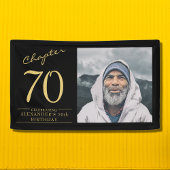 70誕生日黒金ゴールド写真 横断幕