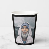 70誕生日黒金ゴールド写真 紙コップ (裏面)