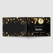 70誕生日黒金ゴールド星写真 ゲストブック (全面)