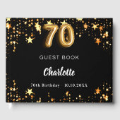 70誕生日黒金ゴールド星 ゲストブック (正面)