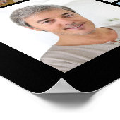 70誕生日100枚の写真ブラック金ゴールド応援 ポスター (角)