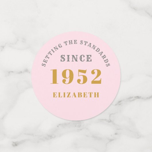 70誕生日1952ピンクエレガント金ゴールドシックエレガント コンフェッティ (スモール正面)