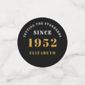 70誕生日1952ブラックエレガント金ゴールドシックエレガント コンフェッティ (スモール正面)