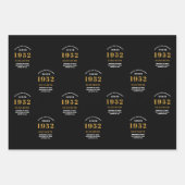 70誕生日1952ブラック金ゴールドシック ラッピングペーパーシート (正面)