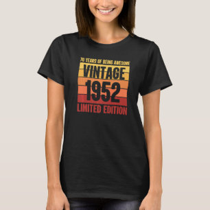 70誕生日1952日没ヴィンテージティー70年Aw Tシャツ